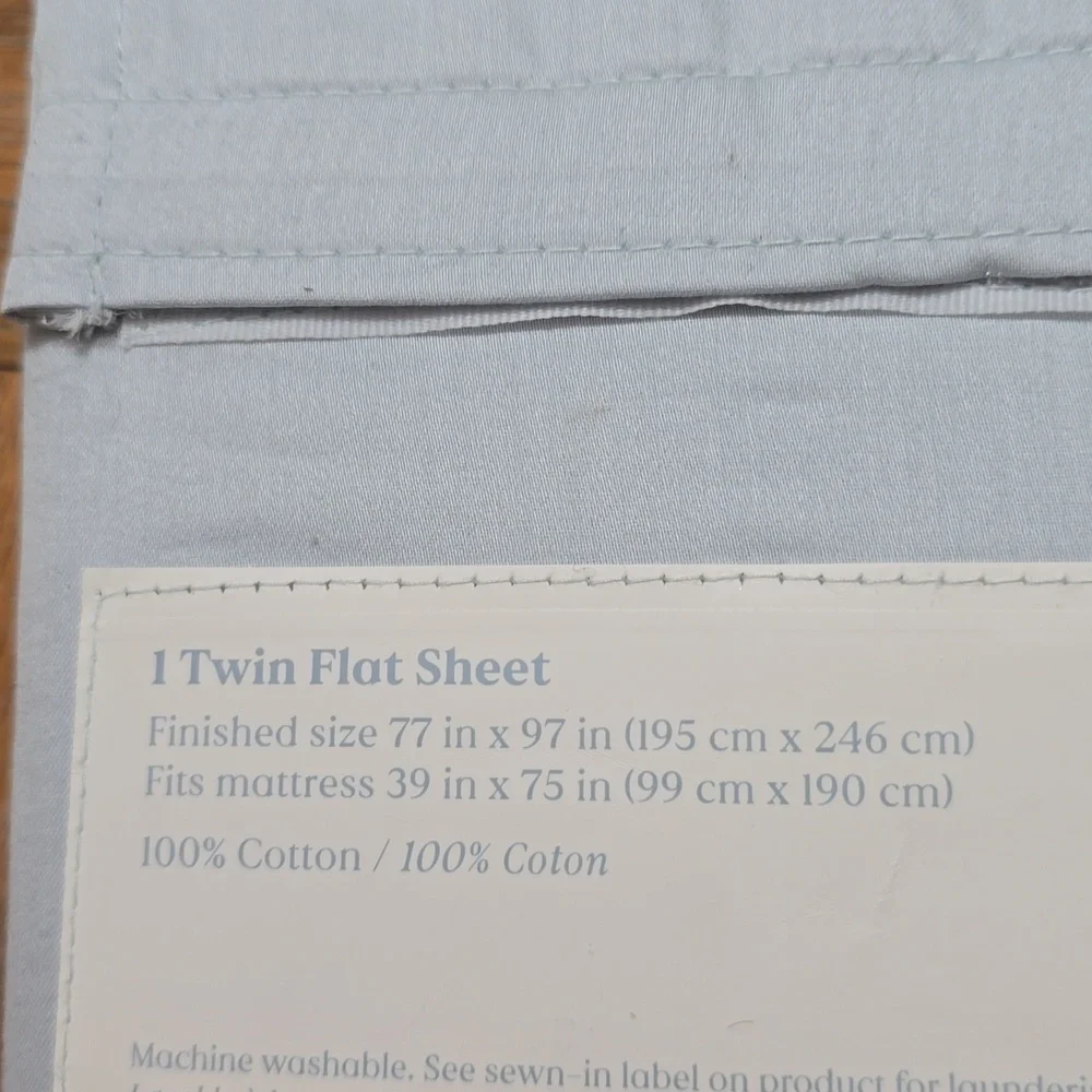 Nestwell Silky & Smooth Cotton Sateen 400 thread count twin flat sheet